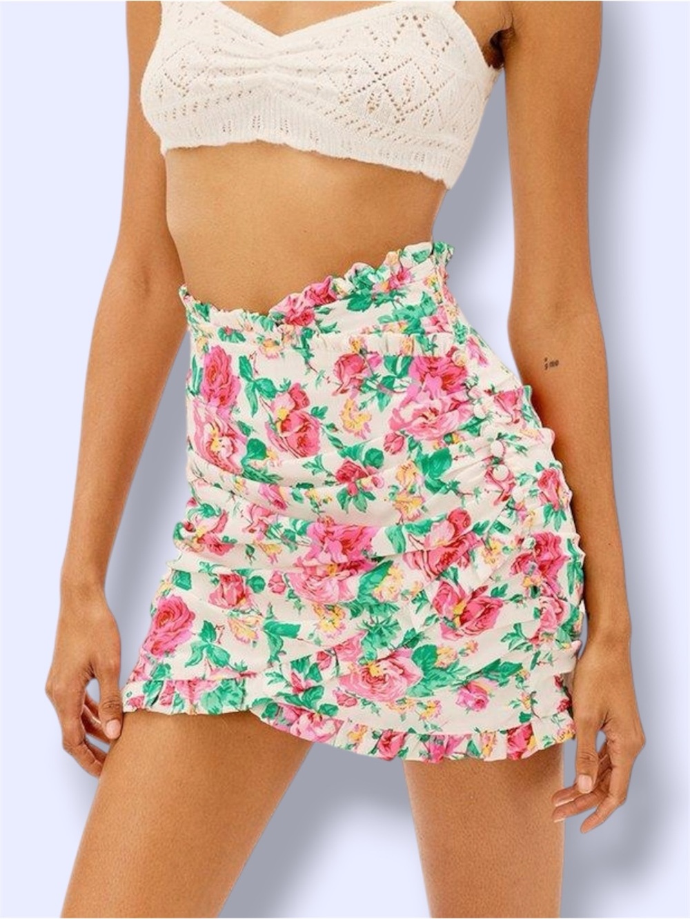 For Love & Lemons Floral Becca mini skirt ✨